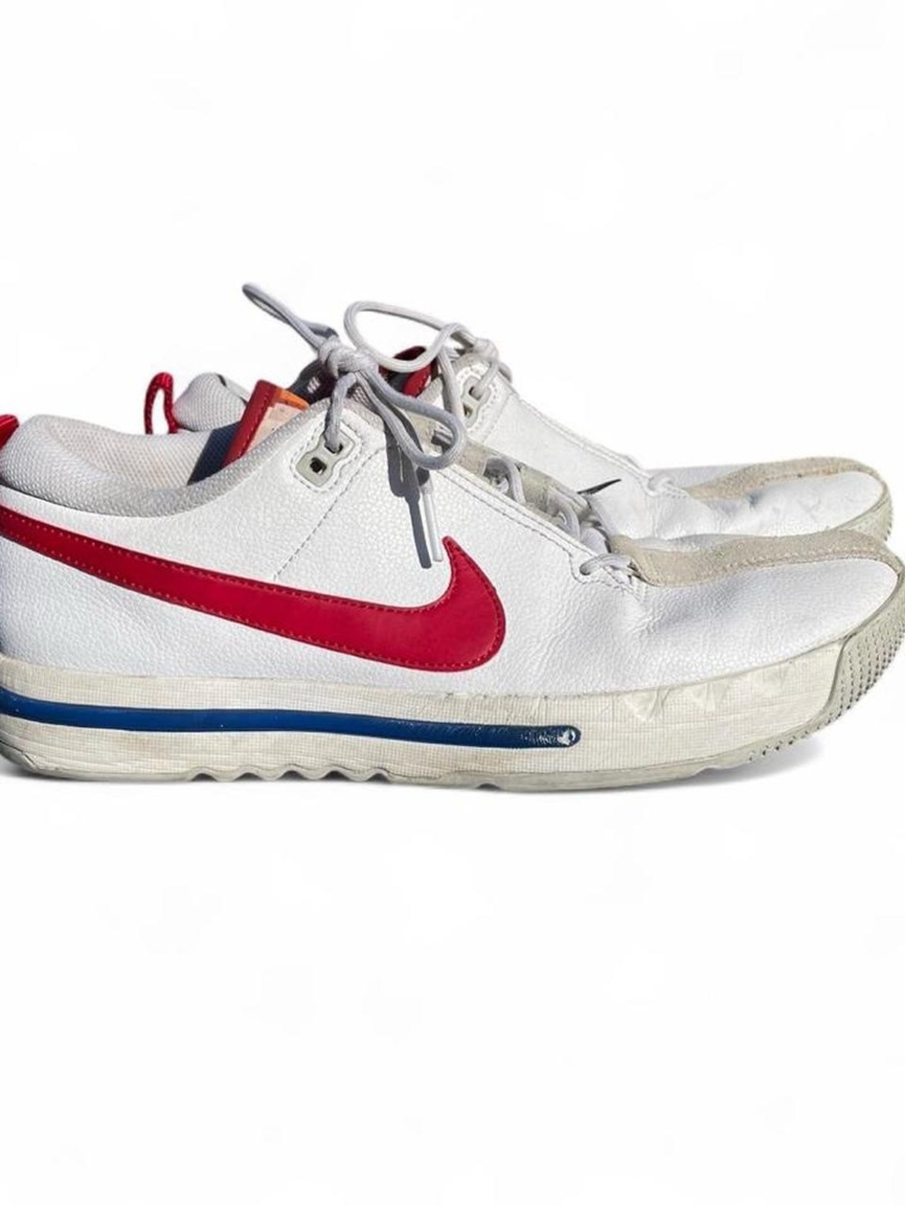 Nike Air Sesh Men’s White Athletic Sneakers with Red Swoosh